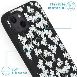 iMoshion Design Hülle für das iPhone 13 - Blume - Weiß / Schwarz