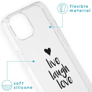 iMoshion Design Hülle für das iPhone 13 - Live Laugh Love - Schwarz