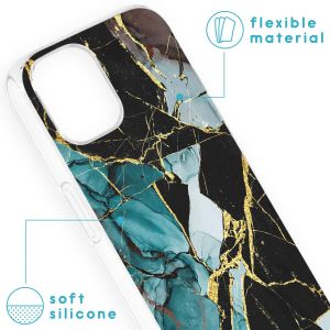 iMoshion Design Hülle für das iPhone 13 - Marble - Blau