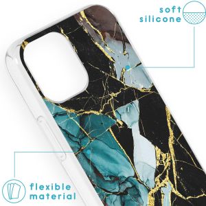 iMoshion Design Hülle für das iPhone 13 Mini - Marble - Blau