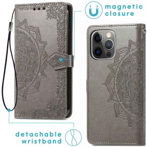 iMoshion Mandala Klapphülle iPhone 13 Pro - Grau