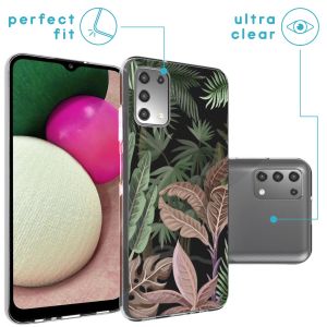 iMoshion Design Hülle Samsung Galaxy A03s - Dschungel - Grün / Rosa