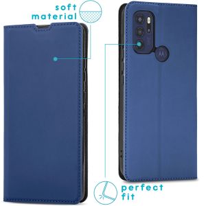 iMoshion Slim Folio Klapphülle für das Motorola Moto G60s - Dunkelblau