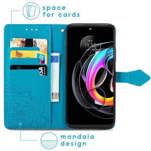 iMoshion Mandala Klapphülle Motorola Moto Edge 20 Lite - Türkis