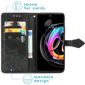 iMoshion Mandala Klapphülle Motorola Moto Edge 20 Lite - Schwarz