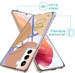 iMoshion Design Hülle für das Samsung Galaxy S21 - LIne Art Color Face
