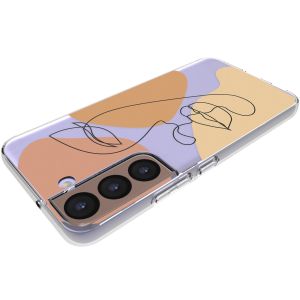 iMoshion Design Hülle für das Samsung Galaxy S22 - LIne Art Color Face