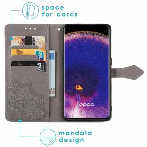 iMoshion Mandala Klapphülle Oppo Find X5 Pro 5G - Grau