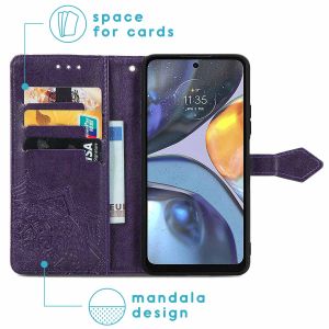 iMoshion Mandala Klapphülle für das Motorola Moto G22 - Violett