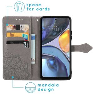 iMoshion Mandala Klapphülle für das Motorola Moto G22 - Grau