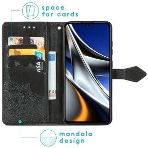 iMoshion Mandala Klapphülle für das Xiaomi Poco X4 Pro 5G - Schwarz
