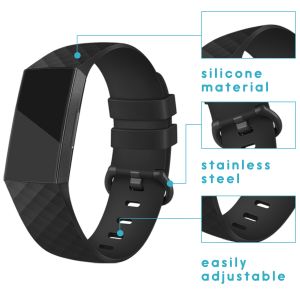 iMoshion Silikonband 3 Pack für die Fitbit Charge 3 / 4 - Schwarz / Blau / Rot