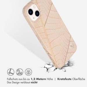 Selencia Aurora Fashion Back Case für das iPhone 14 Plus - ﻿Strapazierfähige Hülle - 100 % recycelt - Earth Leaf Beige