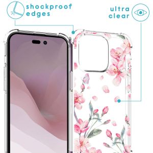 iMoshion Design Hülle mit Band für das iPhone 14 Pro - Blossom Watercolor