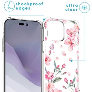 iMoshion Design Hülle mit Band für das iPhone 14 Pro Max - Blossom Watercolor