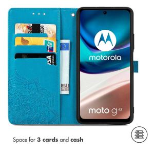 iMoshion Mandala Klapphülle für das Motorola Moto G42 - Türkis