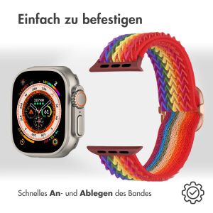 iMoshion Elastische Nylonarmband für das Apple Watch Series 1-9 / SE / Ultra (2) - 42/44/45/49 mm - Rainbow