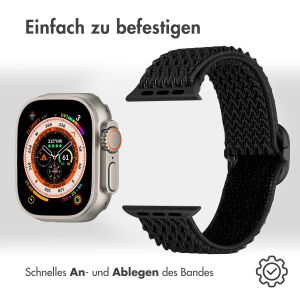 iMoshion Elastische Nylonarmband für das Apple Watch Series 1-9 / SE / Ultra (2) - 42/44/45/49 mm - Schwarz