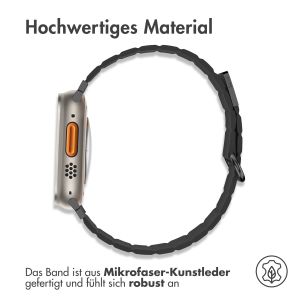 iMoshion Magnetlederarmband für das Apple Watch Series 1-9 / SE / Ultra (2) - 42/44/45/49 mm - Schwarz