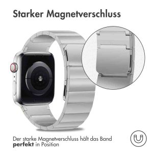 Selencia Edelstahl Magnetarmband für das Apple Watch Series 1-9 / SE - 38/40/41mm - Silber