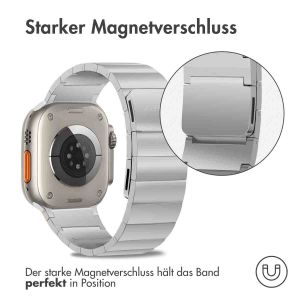 Selencia Edelstahl Magnetarmband für das Apple Watch Series 1-9 / SE / Ultra (2) - 42/44/45/49 mm - Silber