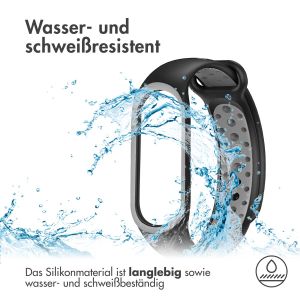 iMoshion Silikonband Sport für das Xiaomi Mi Band 7 - Schwarz / Grau
