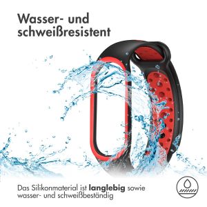 iMoshion Silikonband Sport für das Xiaomi Mi Band 7 - Schwarz / Rot