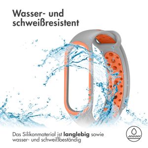 iMoshion Silikonband Sport für das Xiaomi Mi Band 5 / 6 - Grau / Orange