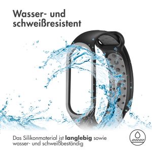 iMoshion Silikonband Sport für das Xiaomi Mi Band 5 / 6 - Schwarz / Grau