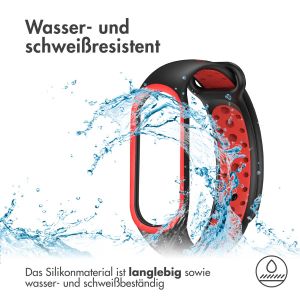 iMoshion Silikonband Sport für das Xiaomi Mi Band 5 / 6 - Schwarz / Rot