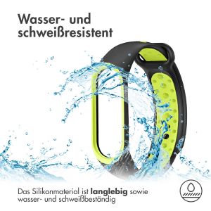 iMoshion Silikonband Sport für das Xiaomi Mi Band 3 / 4 - Schwarz / Lime