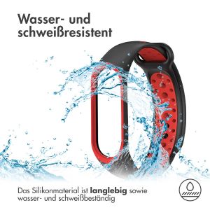 iMoshion Silikonband Sport für das Xiaomi Mi Band 3 / 4 - Schwarz / Rot