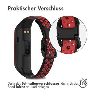 iMoshion Silikonband Sport für das Samsung Galaxy Fit 2 - Schwarz / Rot