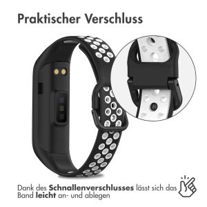 iMoshion Silikonband Sport für das Samsung Galaxy Fit 2 - Schwarz / Weiß