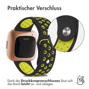 iMoshion Silikonband Sport für das Fitbit Versa 2 / Versa Lite - Schwarz / Neon Gelb