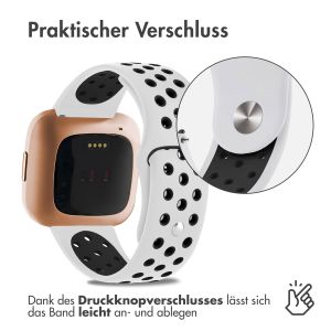 iMoshion Silikonband Sport für das Fitbit Versa 2 / Versa Lite - Weiß / Schwarz