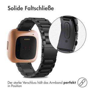 iMoshion Edelstahlarmband für das Fitbit Versa 2 / Versa Lite - Schwarz