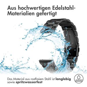 iMoshion Edelstahlarmband für das Fitbit Versa 2 / Versa Lite - Schwarz