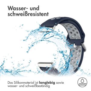 iMoshion Silikonband Sport für das Fitbit Versa 4 / 3 / Sense (2) - Blau/Grau