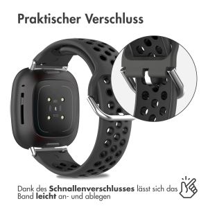 iMoshion Silikonband Sport für das Fitbit Versa 4 / 3 / Sense (2) - Grau/Schwarz