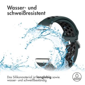 iMoshion Silikonband Sport für das Fitbit Versa 4 / 3 / Sense (2) - Grün/Schwarz