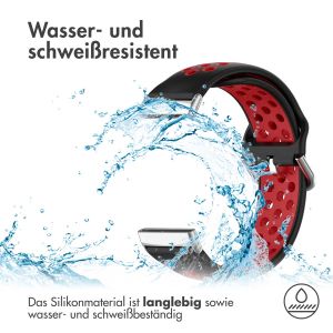 iMoshion Silikonband Sport für das Fitbit Versa 4 / 3 / Sense (2) - Schwarz/Rot