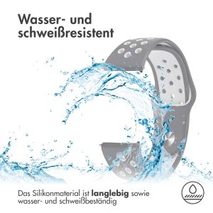 iMoshion Silikonband Sport - 18-mm-Universalanschluss - Grau / Weiß
