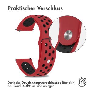 iMoshion Silikonband Sport - 18-mm-Universalanschluss - Rot / Schwarz