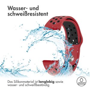 iMoshion Silikonband Sport - 18-mm-Universalanschluss - Rot / Schwarz