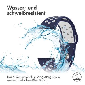 iMoshion Silikonband Sport - 20-mm-Universalanschluss - Blau / Weiß