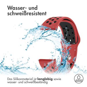 iMoshion Silikonband Sport - 20-mm-Universalanschluss - Rot / Schwarz