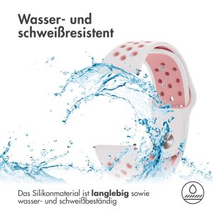 iMoshion Silikonband Sport - 20-mm-Universalanschluss - Weiß / Rosa