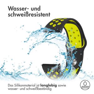 iMoshion Silikonband Sport - 22-mm-Universalanschluss - Schwarz / Neon Gelb