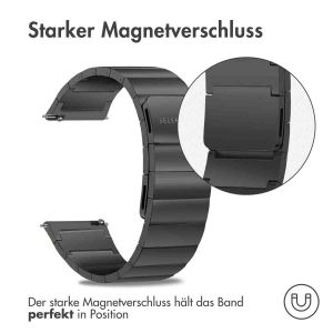 Selencia Edelstahl Magnetarmband - 22-mm-Universalanschluss - Schwarz
